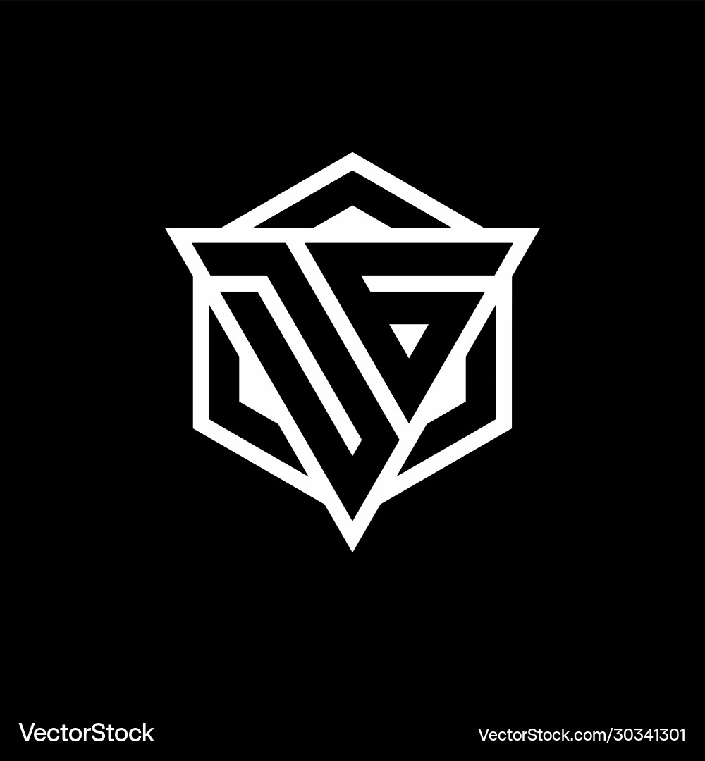 Dg logo monogram with triangle and hexagon shape Vector Image