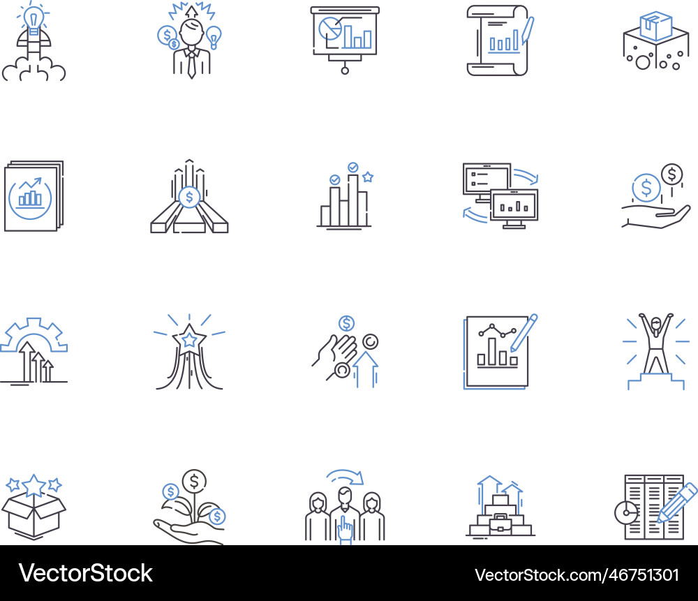 Efficiency outline icons collection efficient vector image