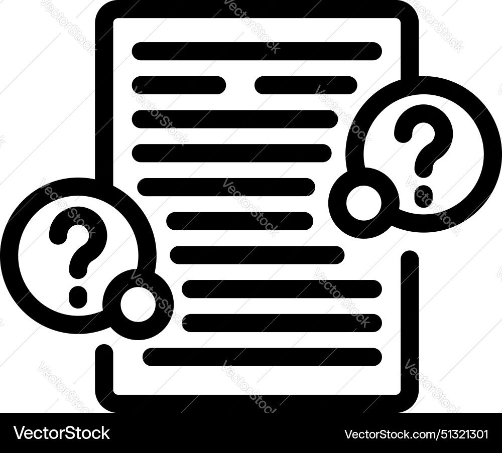 Help page icon outline faq support Help page icon outline faq support Vector Image