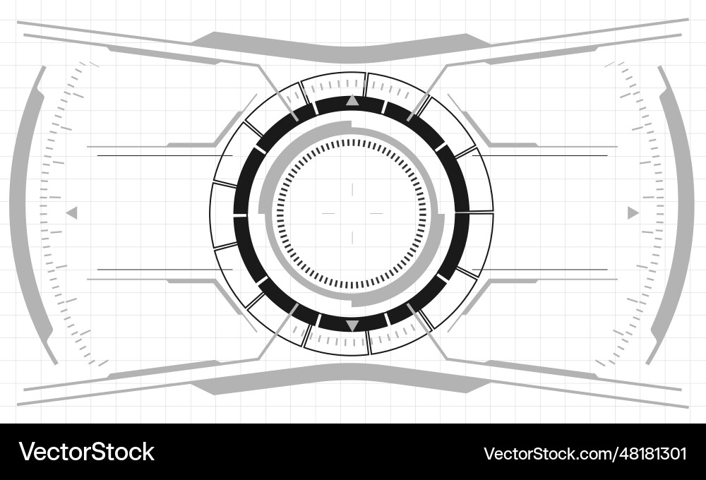 Hud sci-fi interface screen monochrome view Vector Image