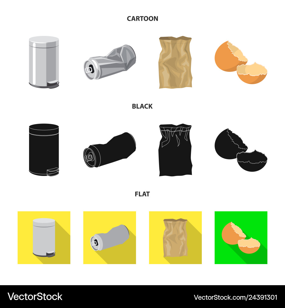 Isolated object of dump and sort icon set Isolated object of dump and sort icon set vector image