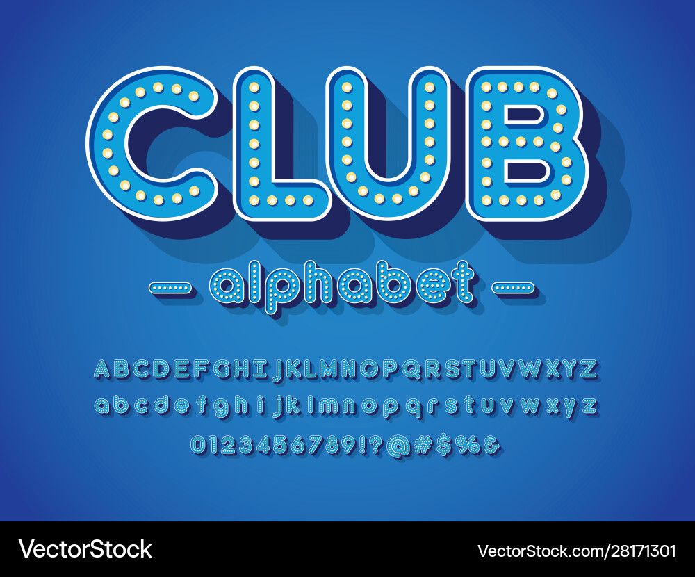 Lightbulb font Vector Image