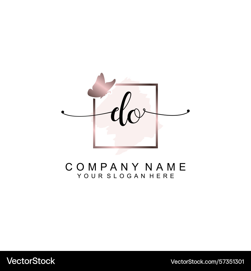 Minimalist handwritten do initial logos with soft Minimalist handwritten do initial logos with soft vector image