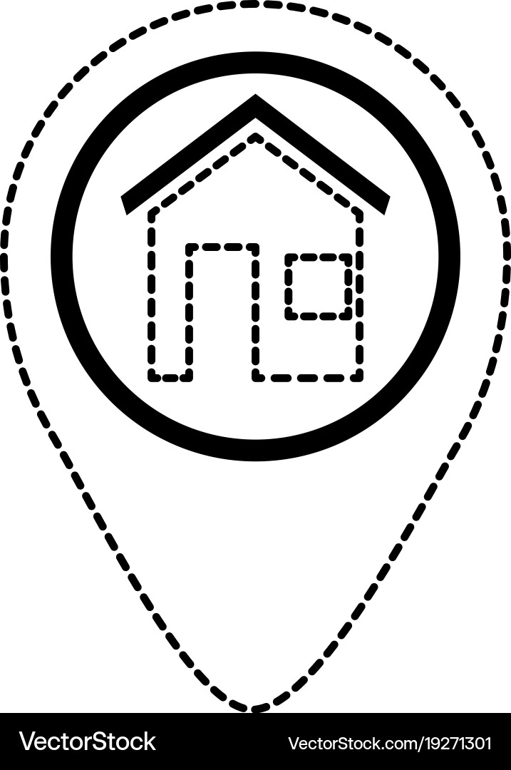 Pin pointer location with house vector image