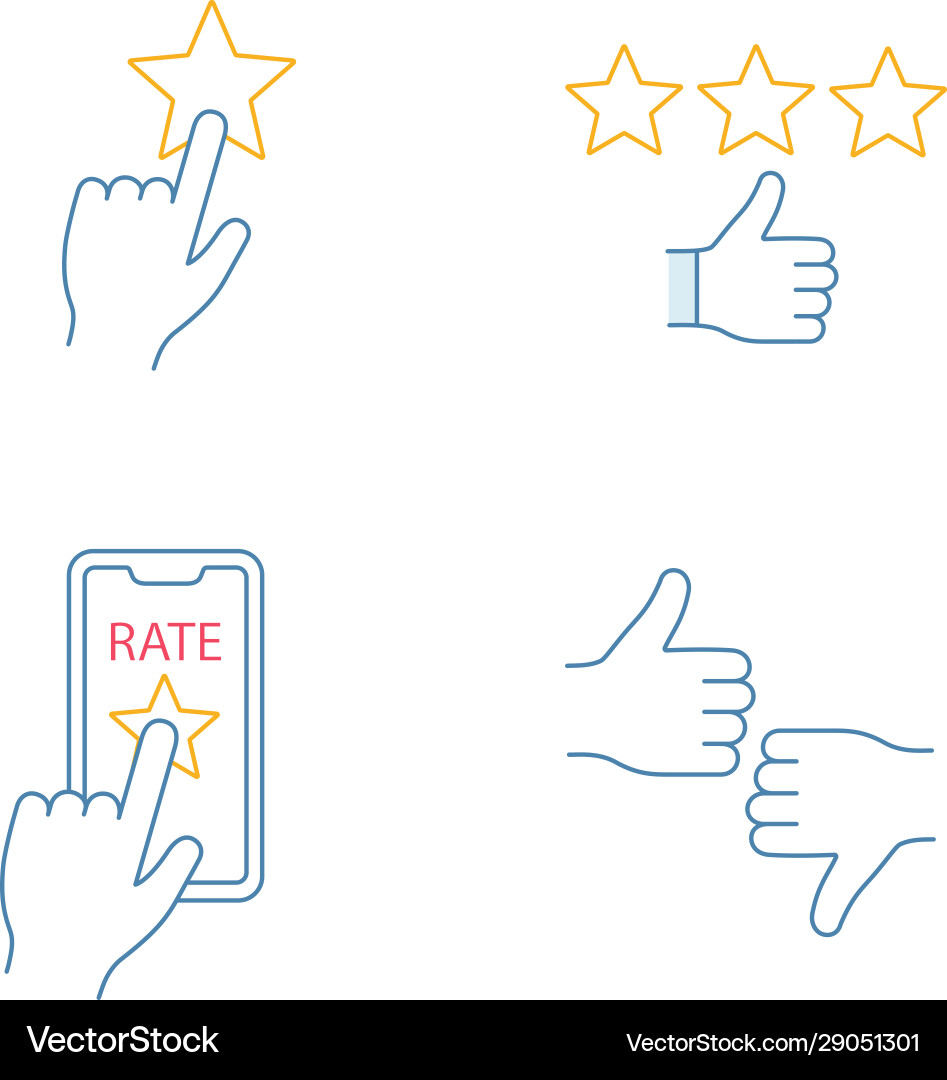 Rating color icons set Rating color icons set vector image