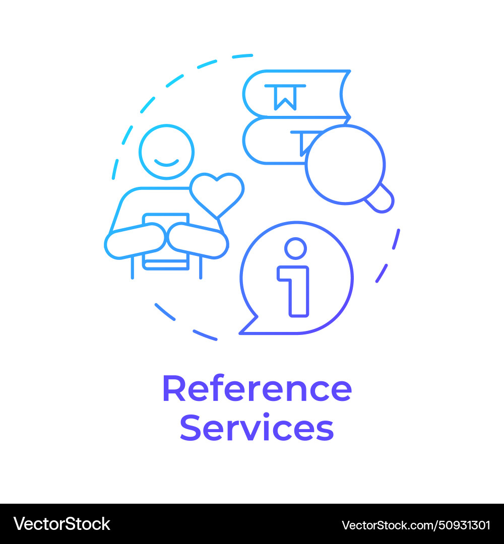 Reference services blue gradient concept icon vector image