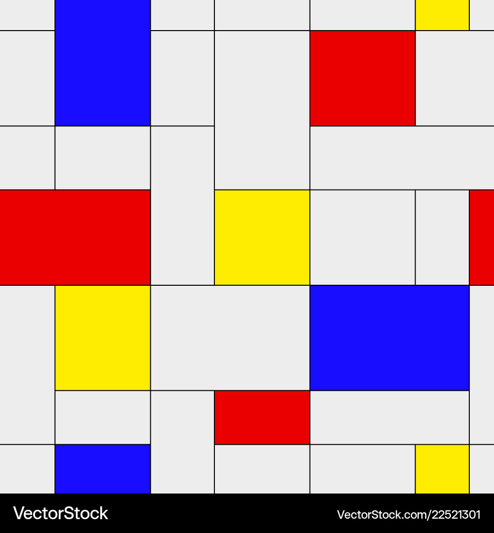 Seamless pattern colorful background in mondrian Seamless pattern colorful background in mondrian vector image
