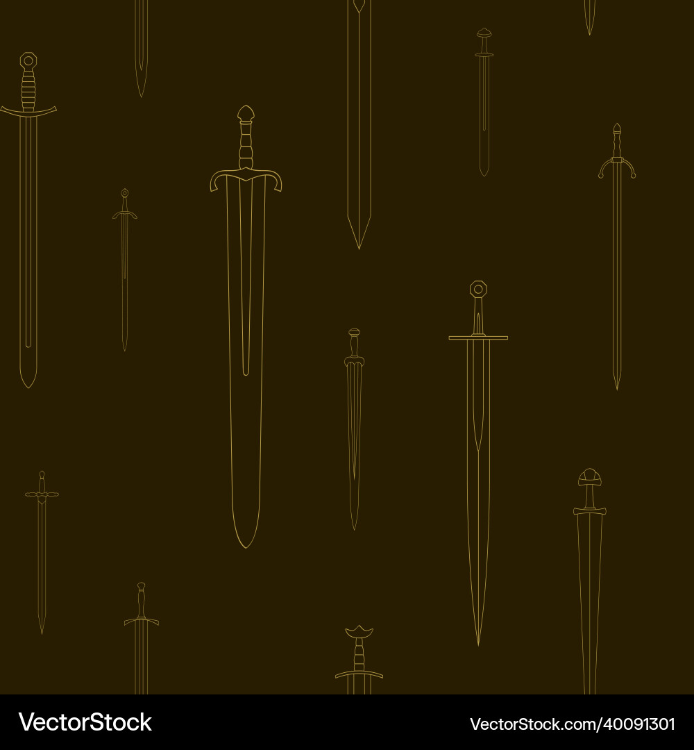 Seamless pattern with ancient swords Vector Image