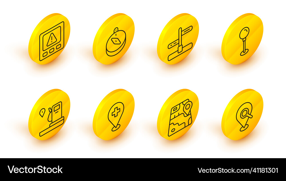 Set line search location city map navigation Set line search location city map navigation vector image