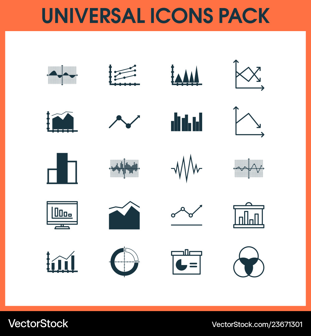 Set of graphs diagrams and statistics icons Set of graphs diagrams and statistics icons vector image