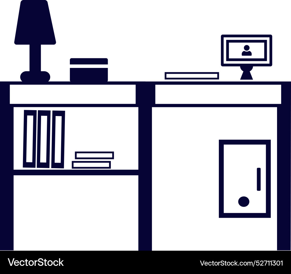 Table computer lamp pc Vector Image