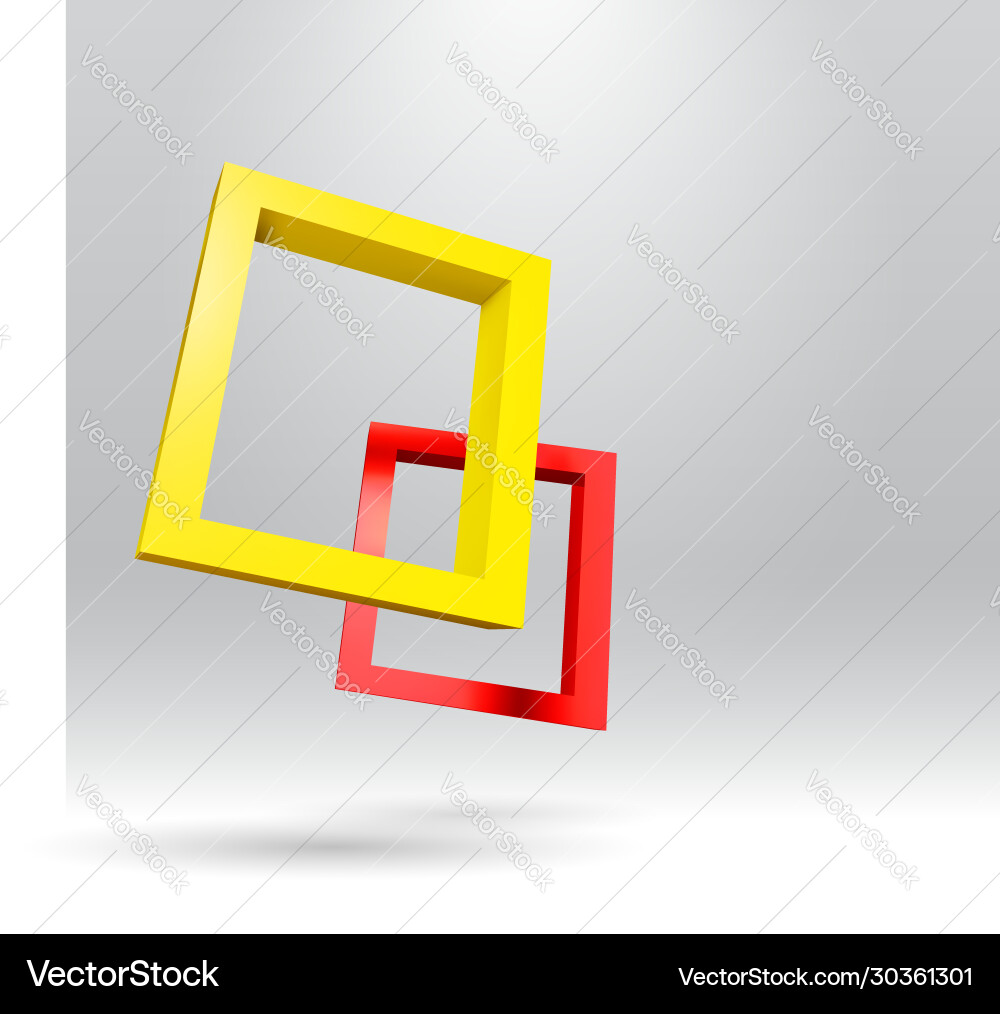 Two colorful rectangular 3d frames Vector Image