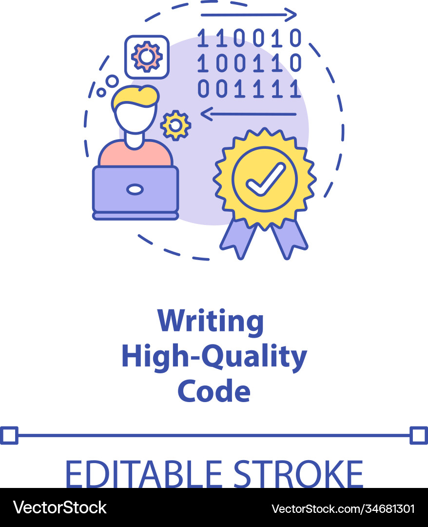 Writing high quality code concept icon Writing high quality code concept icon vector image