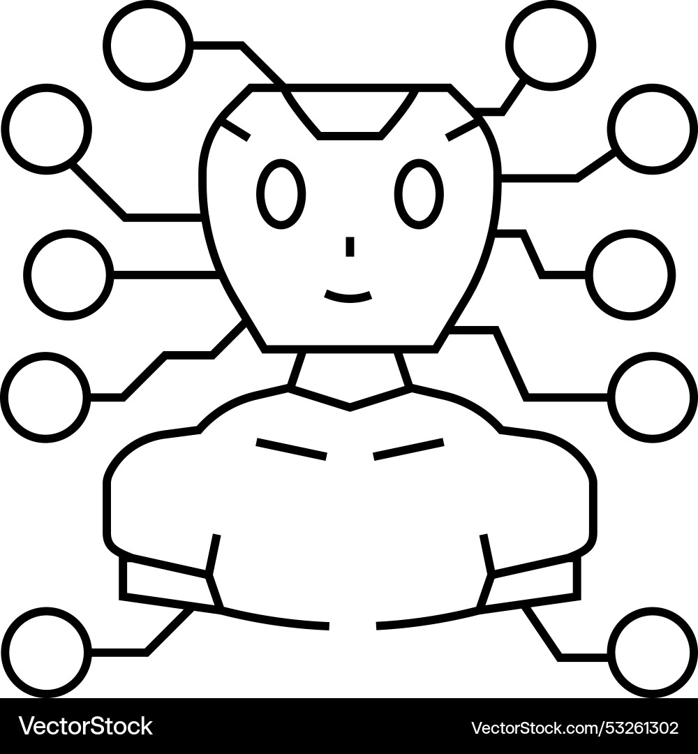 Artificial chat bot line icon Artificial chat bot line icon vector image