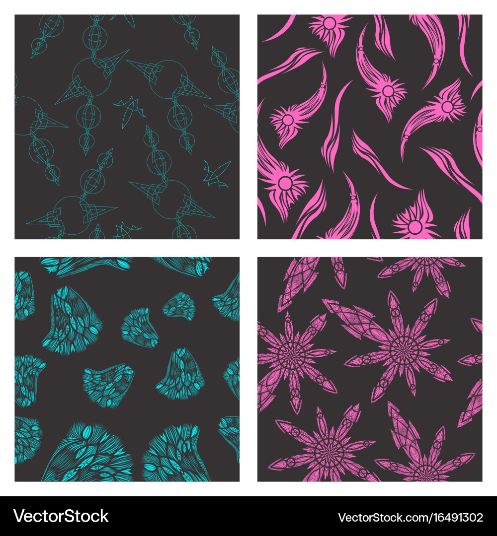 Assembly of patterns in bright style Vector Image