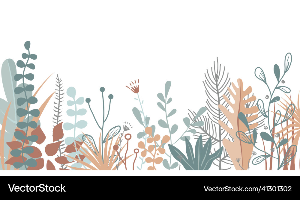 Botanical Leaves Flat Vector Royalty Free Vector Image