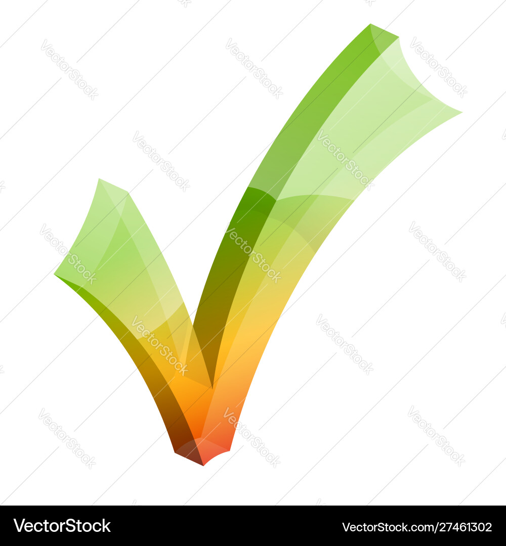 Checkmark tick 3d icon vector image