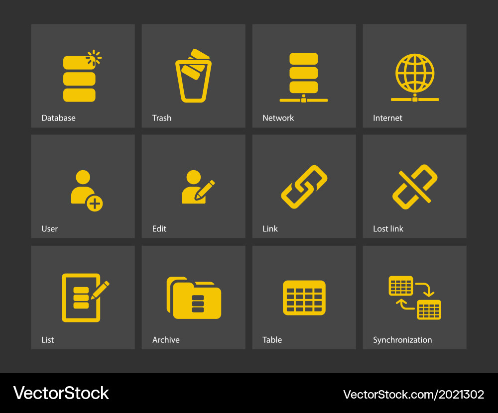 Database Icon Set vector image