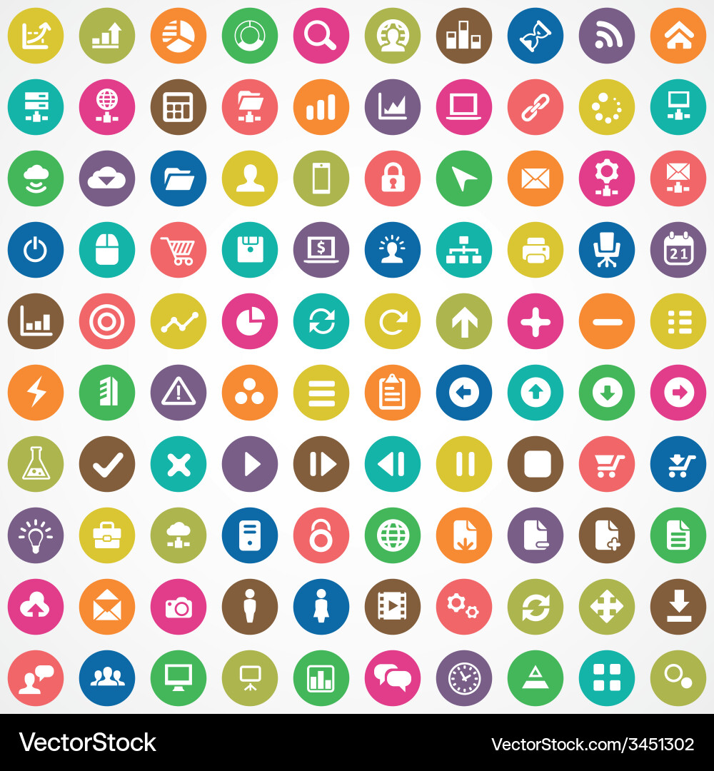 Development Icons - Set of 100 vector image