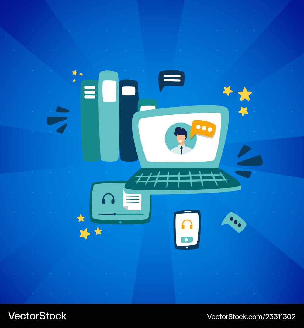 E learning platform has been geared for both E learning platform has been geared for both vector image