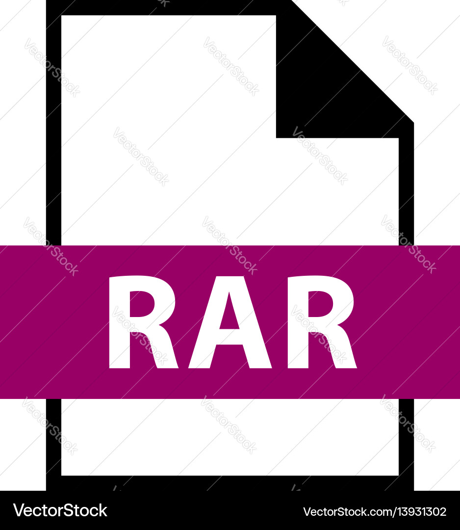 File name extension rar type File name extension rar type vector image