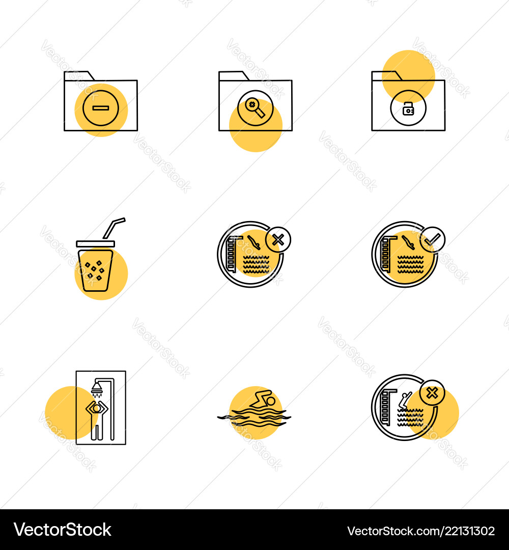 Files folders globe world stars eps icons set Vector Image