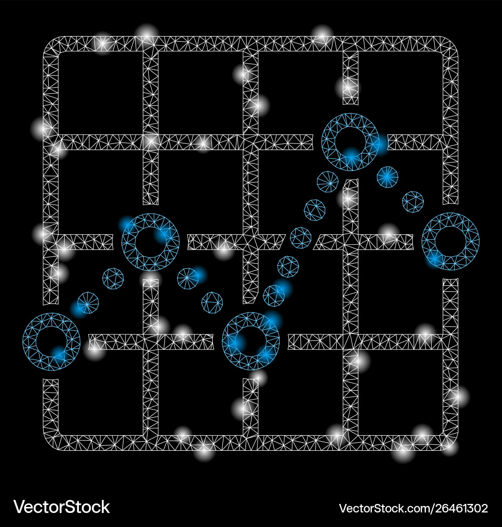 Flare mesh network line plot with spots Flare mesh network line plot with spots vector image