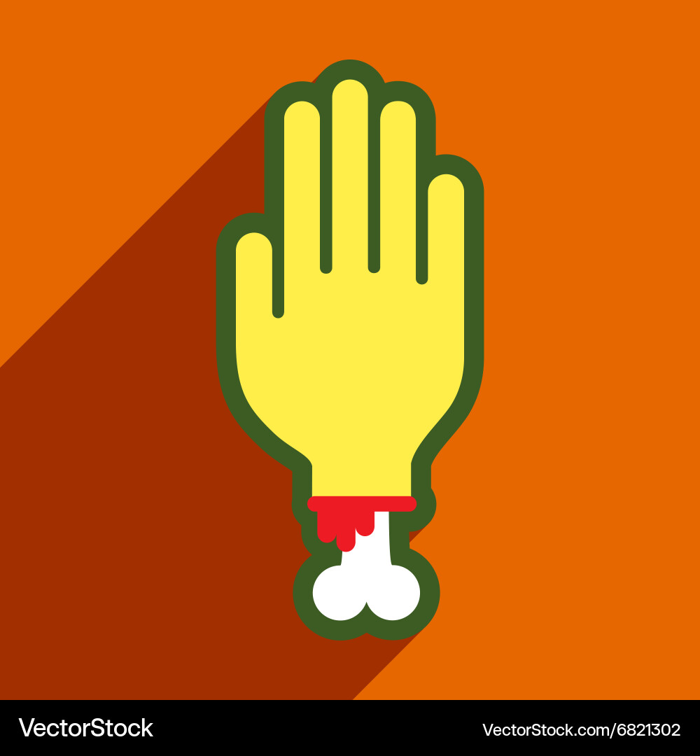 Flat with shadow icon and mobile application hand vector image