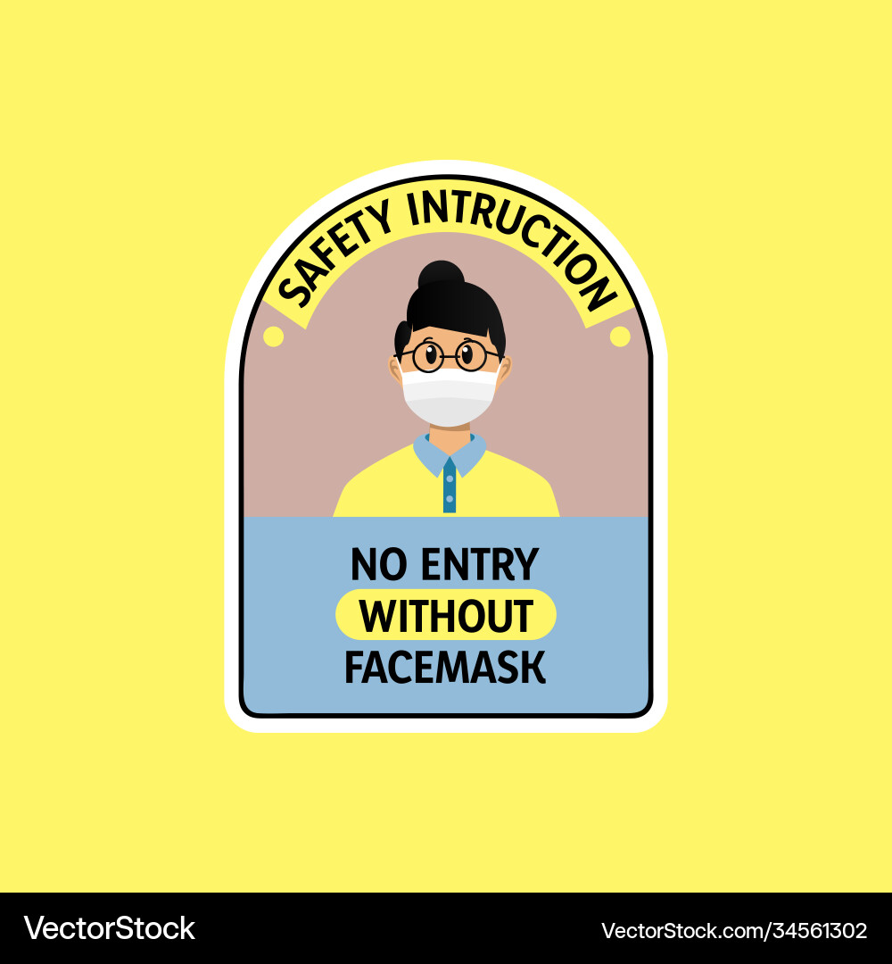 Gesichtsmaske erforderlich Zeichen Cartoon Design Gesichtsmaske erforderlich Zeichen Cartoon Design vektorbild