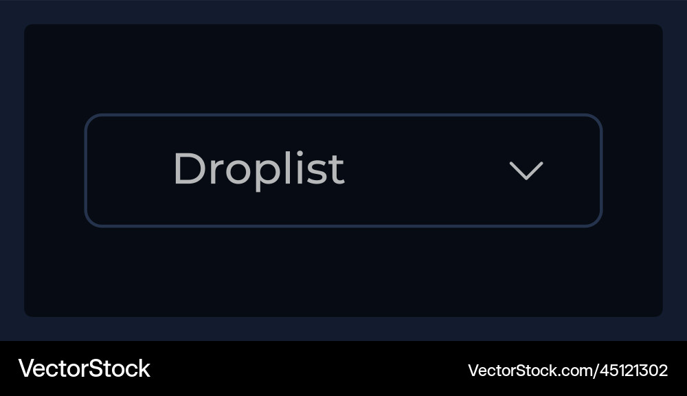 Inactive dropdown list ui element template Inactive dropdown list ui element template vector image