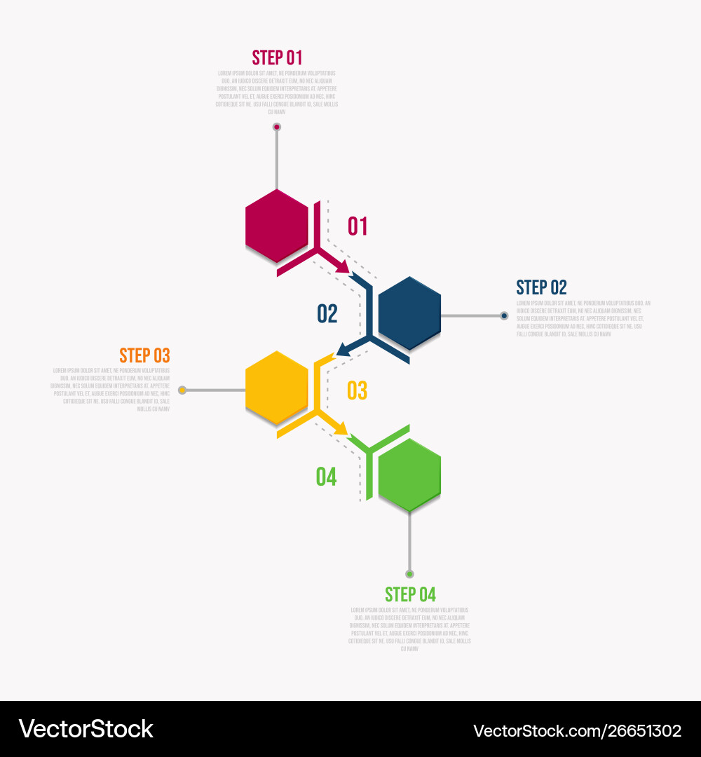 Infographic template with 4 steps workflow design vector image