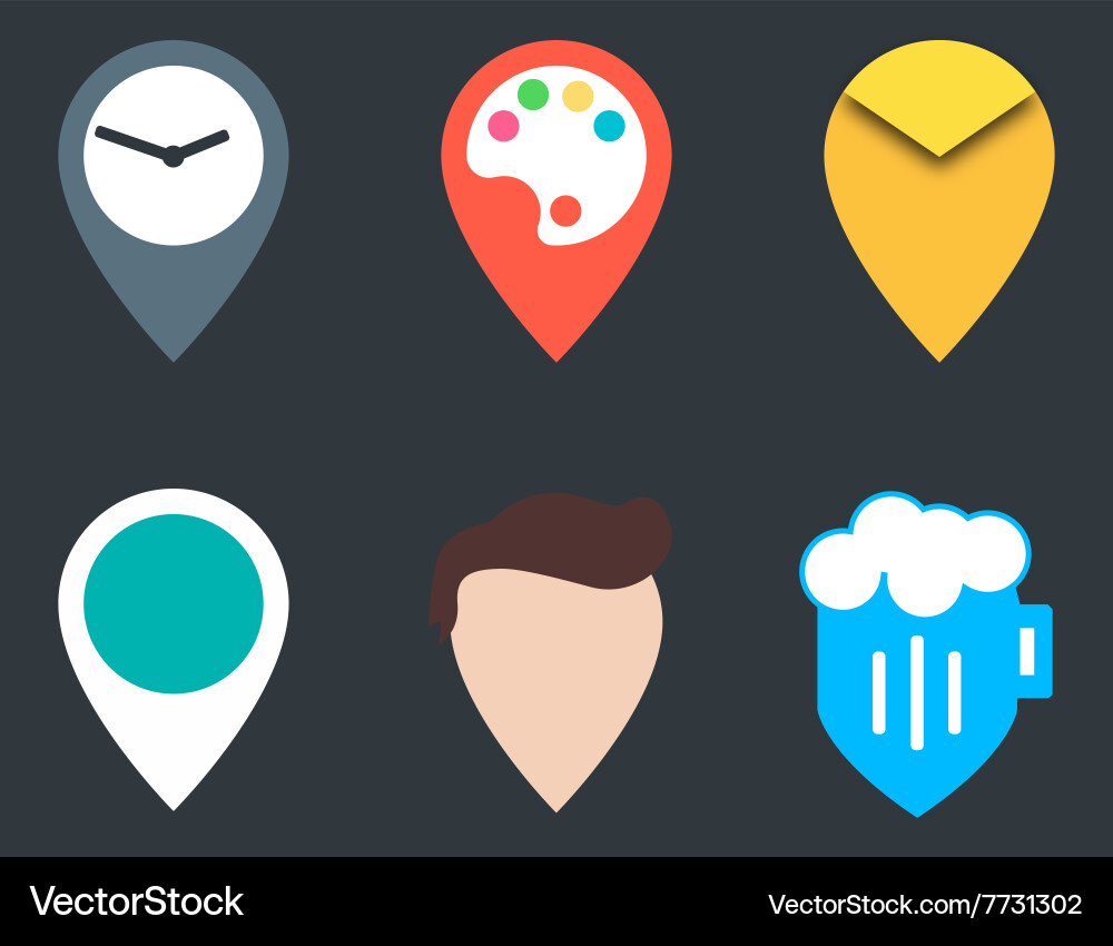 Map pointer set Vector Image