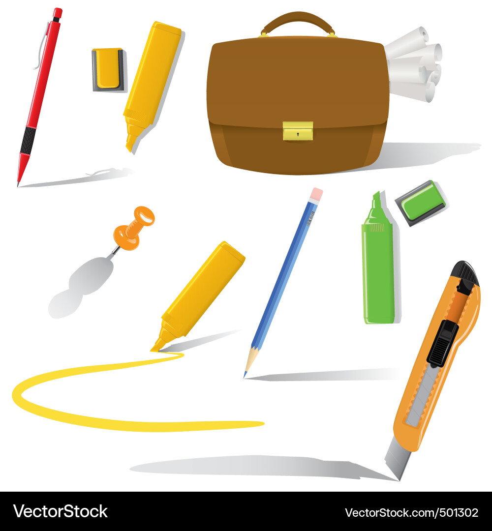 Office objects in use Vector Image