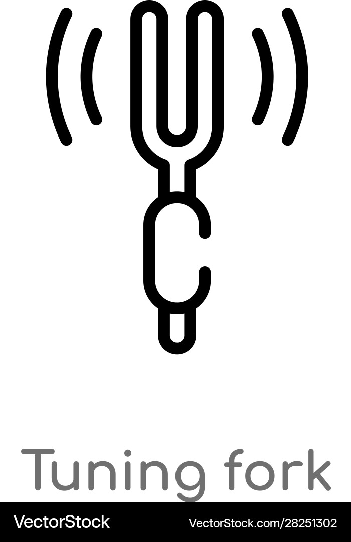 Outline tuning fork icon isolated black simple Vector Image