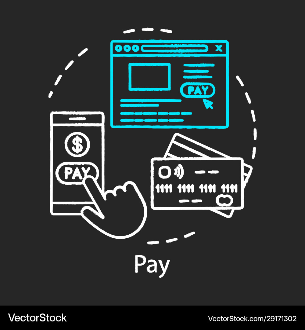Pay concept chalk icon online shop ecommerce Pay concept chalk icon online shop ecommerce vektorbild