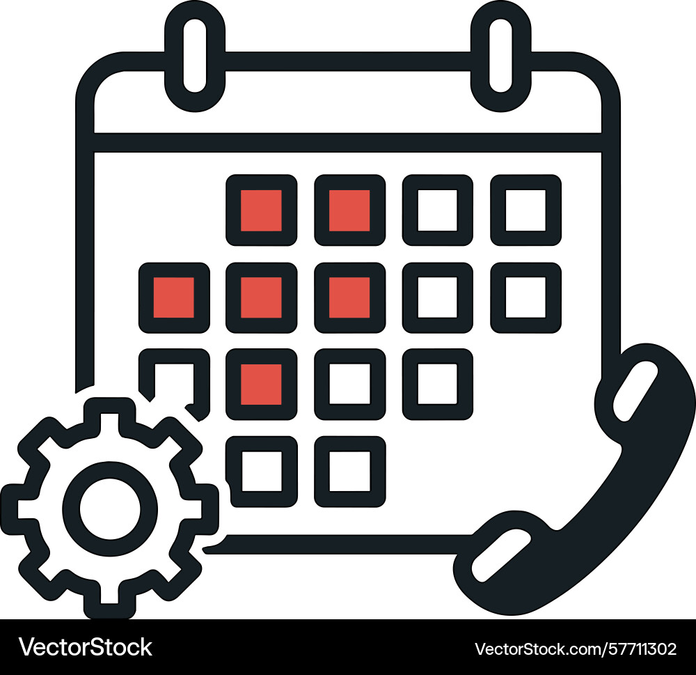 Planning phone call scheduling with calendar Planning phone call scheduling with calendar vector image