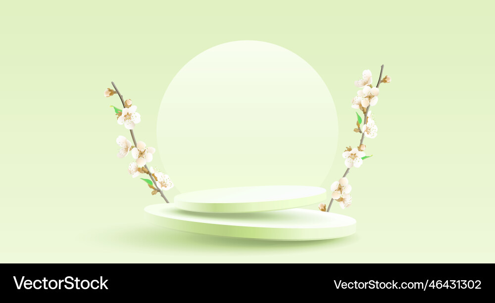 Podium nature presentation season banner beauty Podium nature presentation season banner beauty vector image