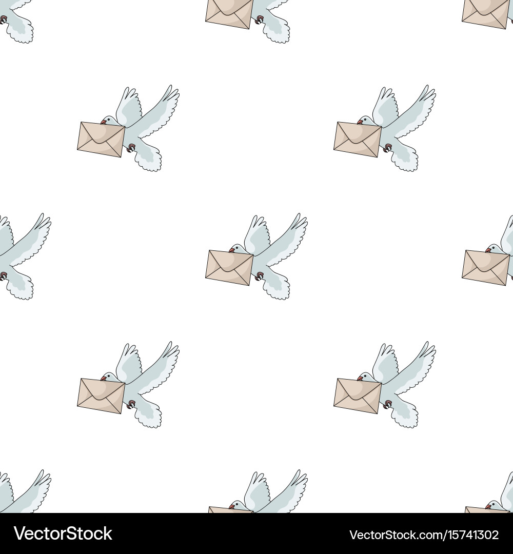 Post pigeonmail and postman pattern icon Vector Image