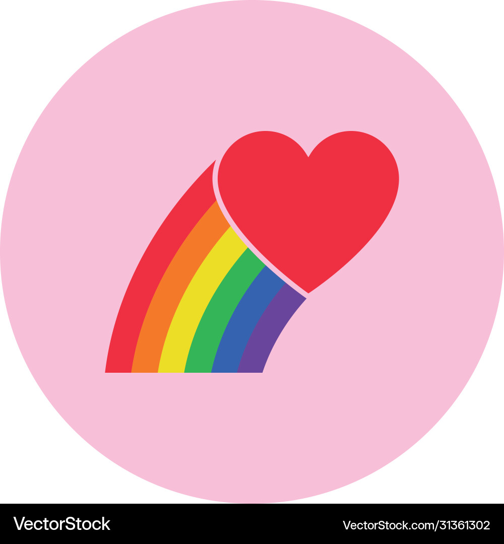 Pride Regenbogen Herz Icon Vektorbild