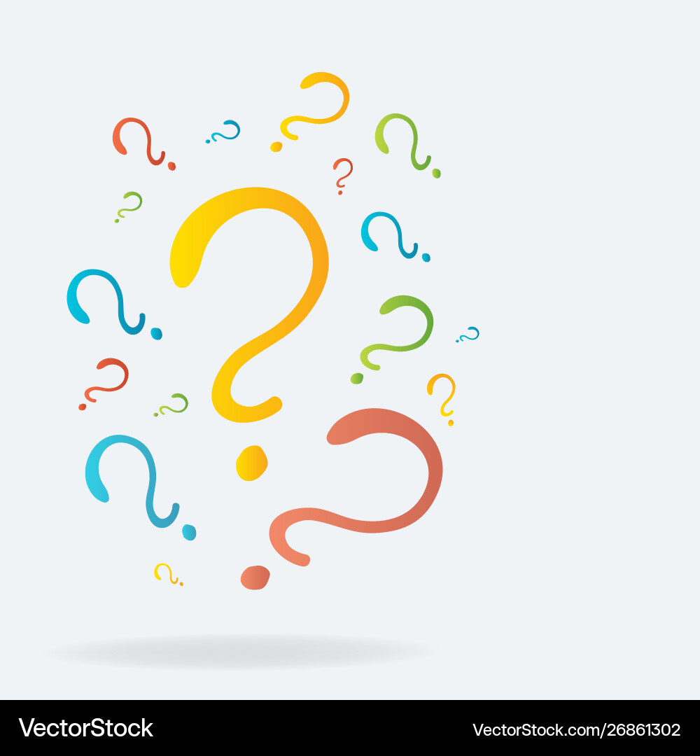 Question signs colorful problem and priority Question signs colorful problem and priority vector image