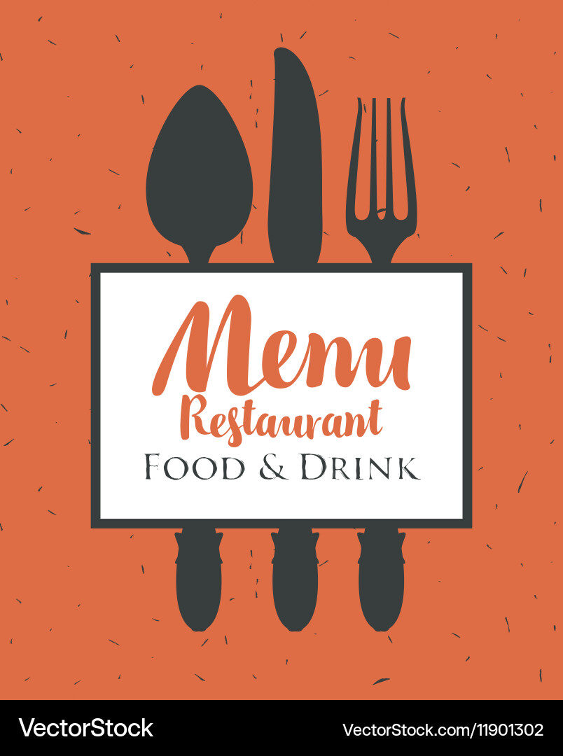 Restaurant menu with cutlery Royalty Free Vector Image