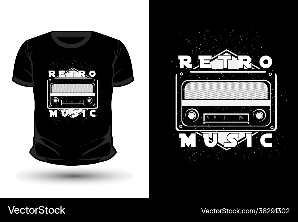 Retro music merchandise silhouette t shirt design Retro music merchandise silhouette t shirt design vector image