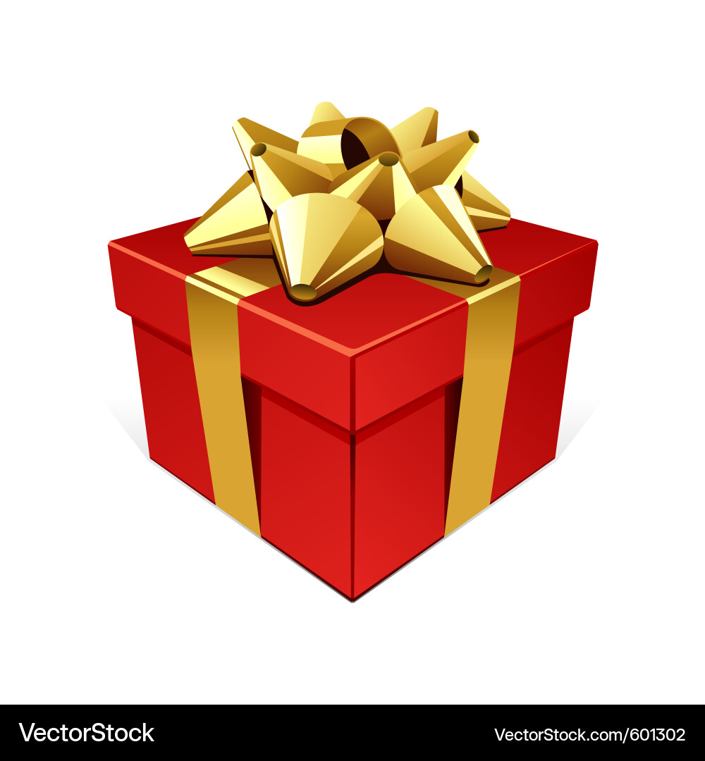 Ribbon and bow present Royalty Free Vector Image