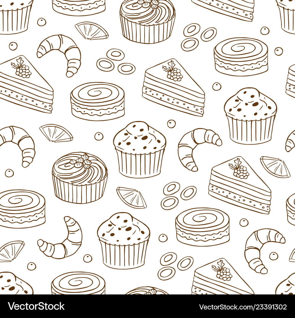 Seamless pattern with bread 4 Seamless pattern with bread 4 Vector Image