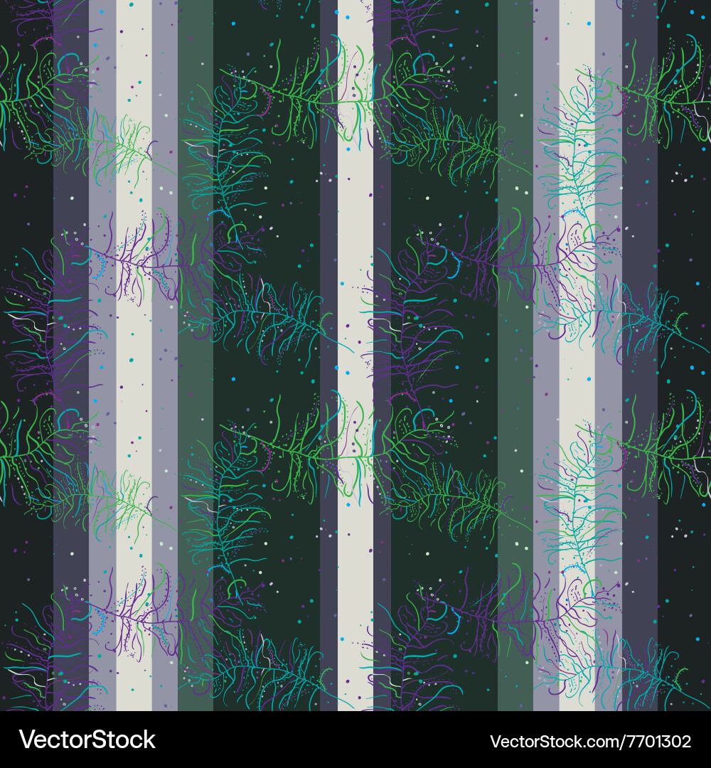Seamless vertical retro pattern with feathers vector image