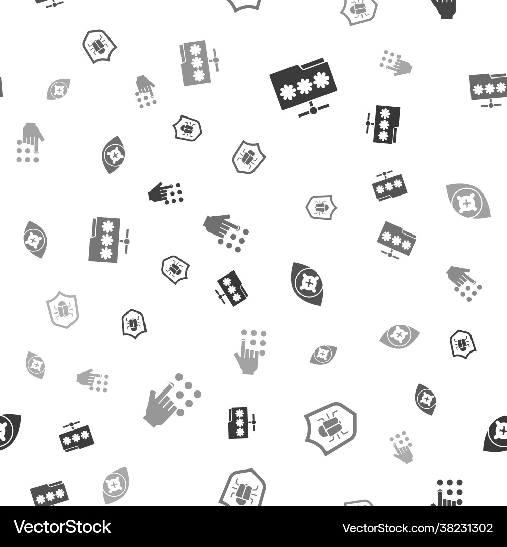 Set folder with password system bug eye scan Set folder with password system bug eye scan vector image