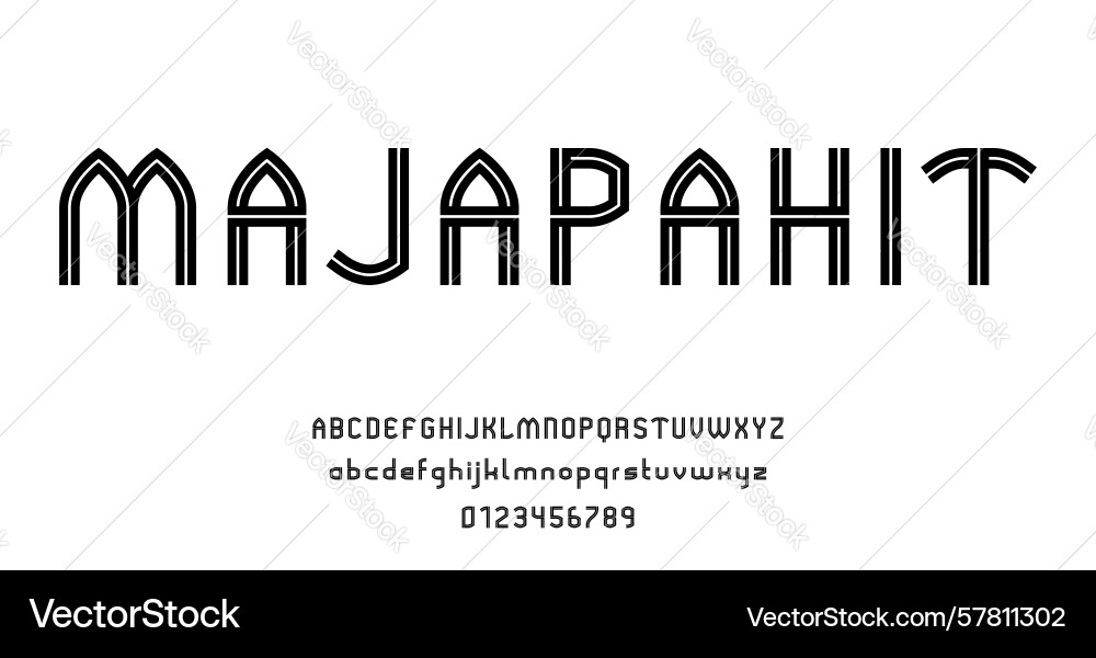 Set of alphabets font letters and numbers Set of alphabets font letters and numbers vector image