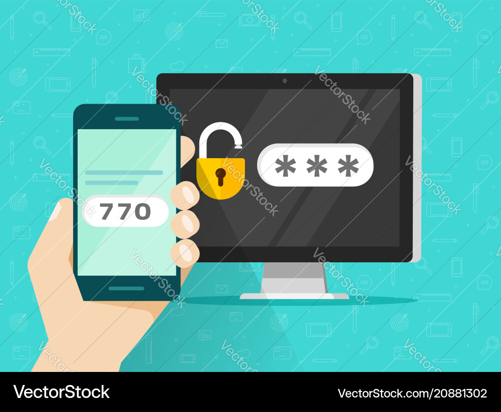 Two-Step Authentication Login Vector Image