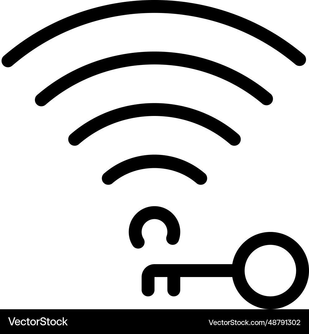 Wireless security key to improve network vector image