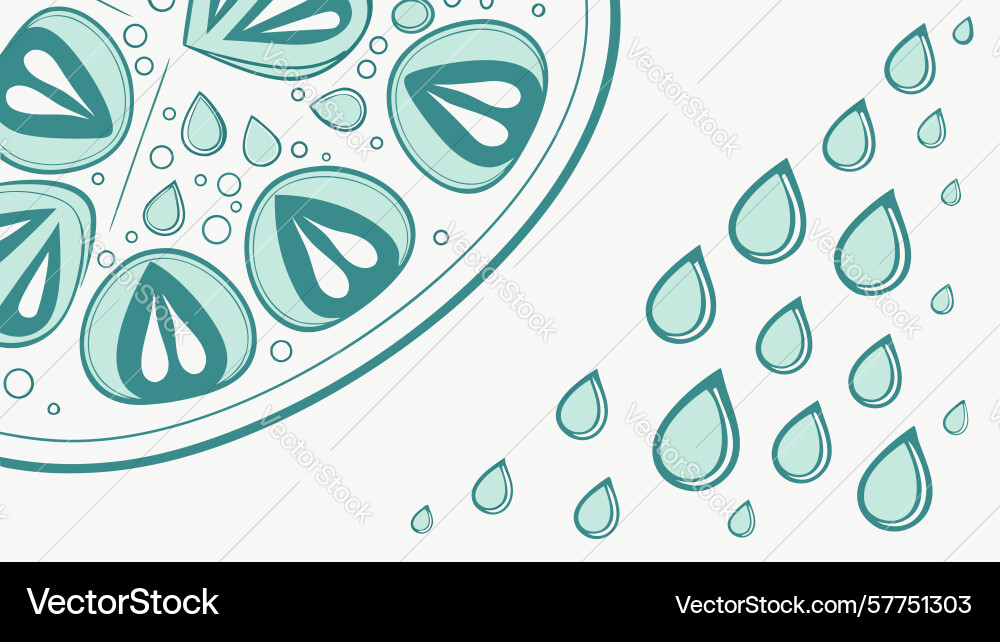 Abstract circular pattern with rain drops design vector image